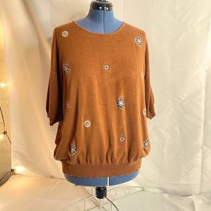 Jones New York Short Sleeve Boho Sweater Women’s 3X